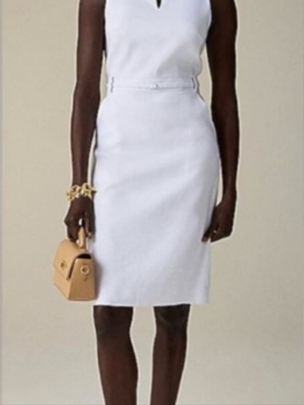 NWOT J. Crew Linen Sheath Dress In White Size 8P - Picture 2 of 10